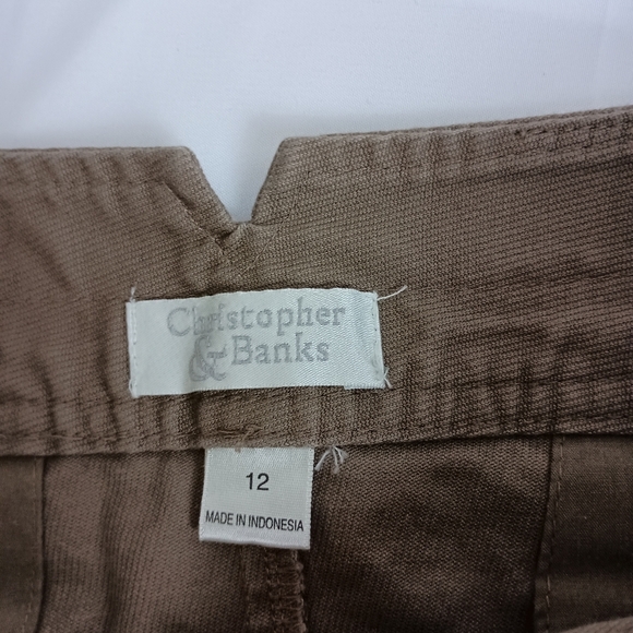 2/$30 CHRISTOPHER BANKS Solid Brown Button-Accent Skirt (#1,440) - Picture 2 of 9